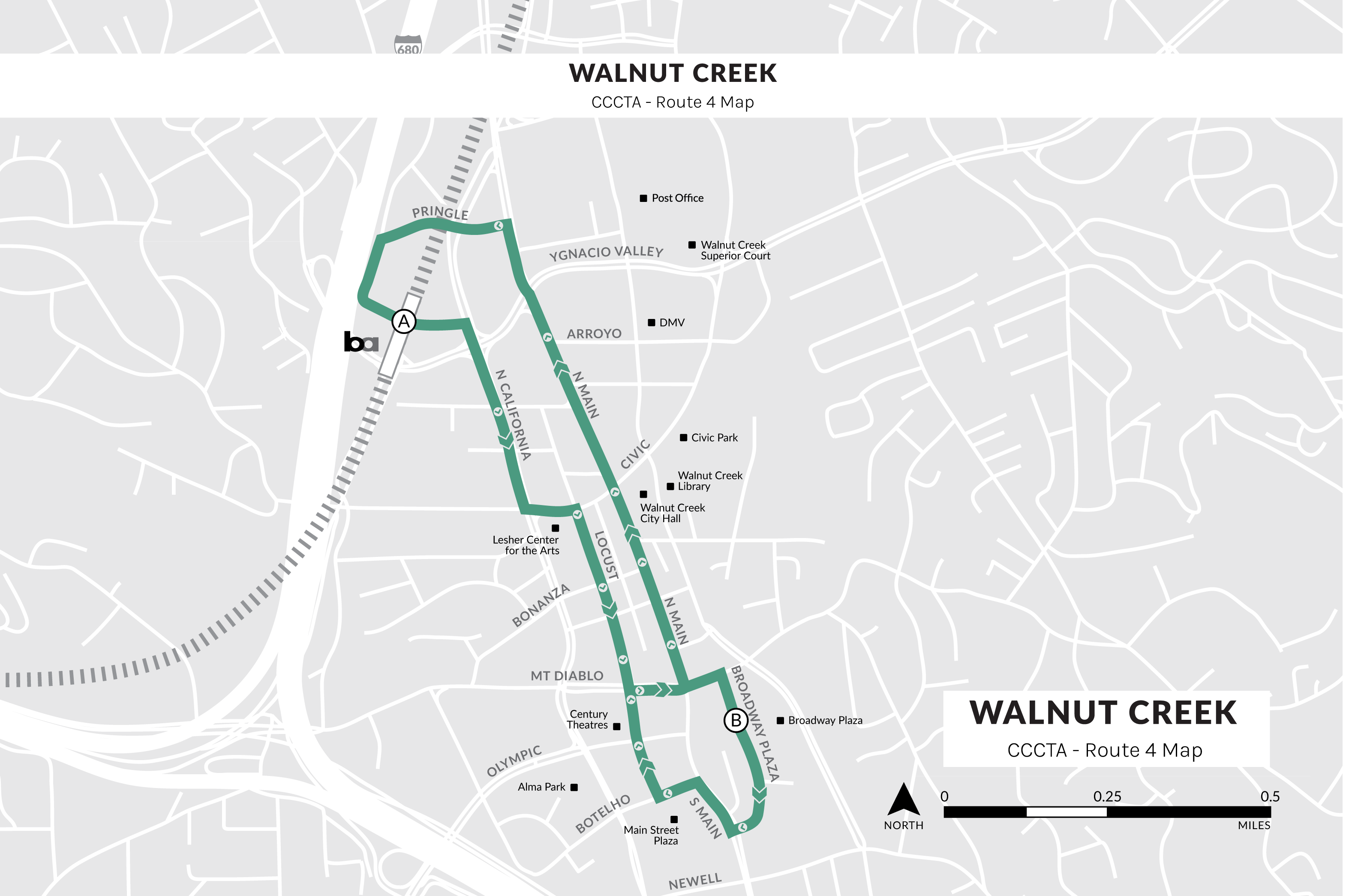 County Connection Route 4 Map