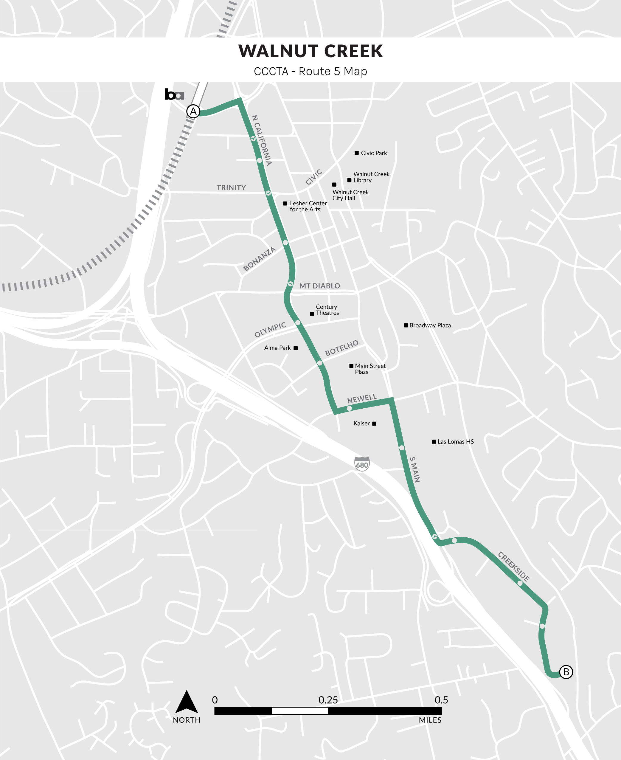 CCCTA Route 5 Map